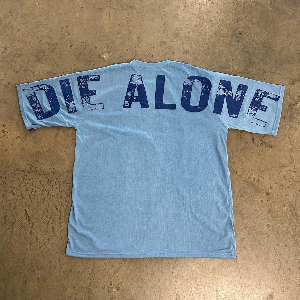 Vintage Nothing Wrong Die Alone Graphic Print Cotton T-Shirt