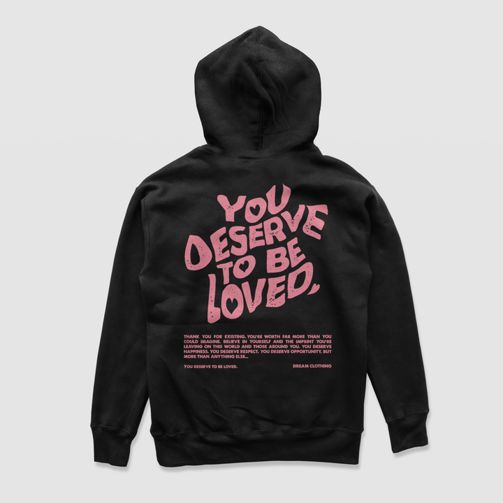 Vercoo You Deserve To Be Loved Print Graphic Pullover Hoodie