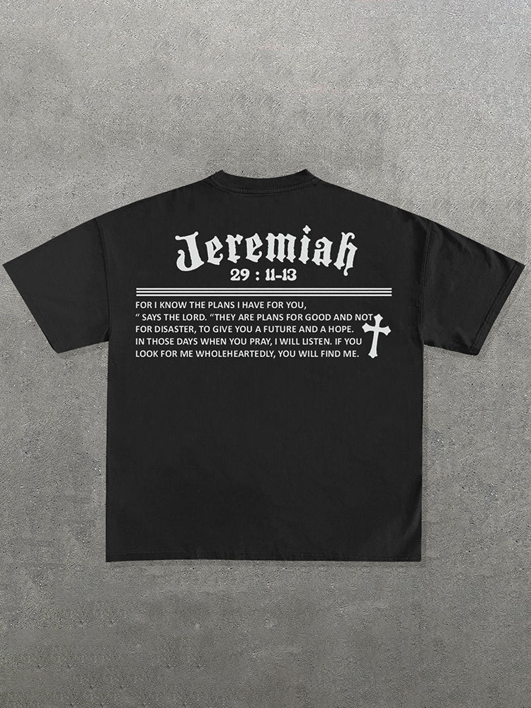 Vercoo Vintage Jeremiah Graphic Cotton Short Sleeve T-Shirt