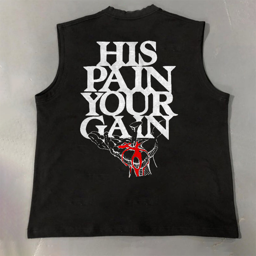 Lord's Gym God Print Cotton Casual Tank Top