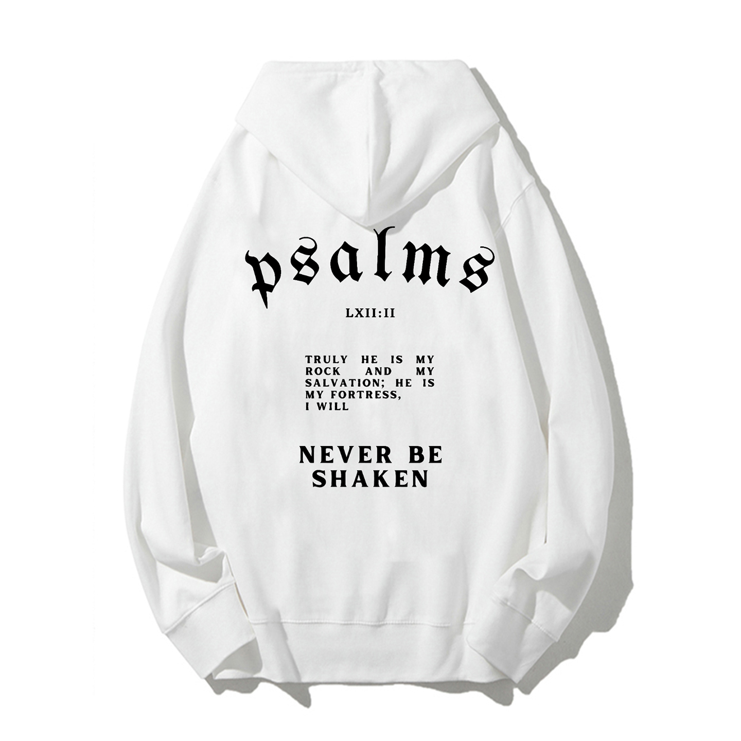 I Will Never Be Shaken Unisex Fleece-Lined Christian Hoodie