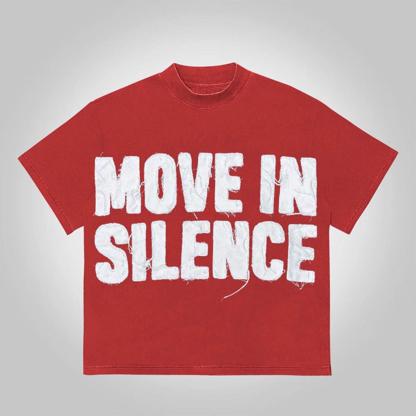 Vercoo Vintage MOVE IN SILENCE Graphics Cotton T-Shirt