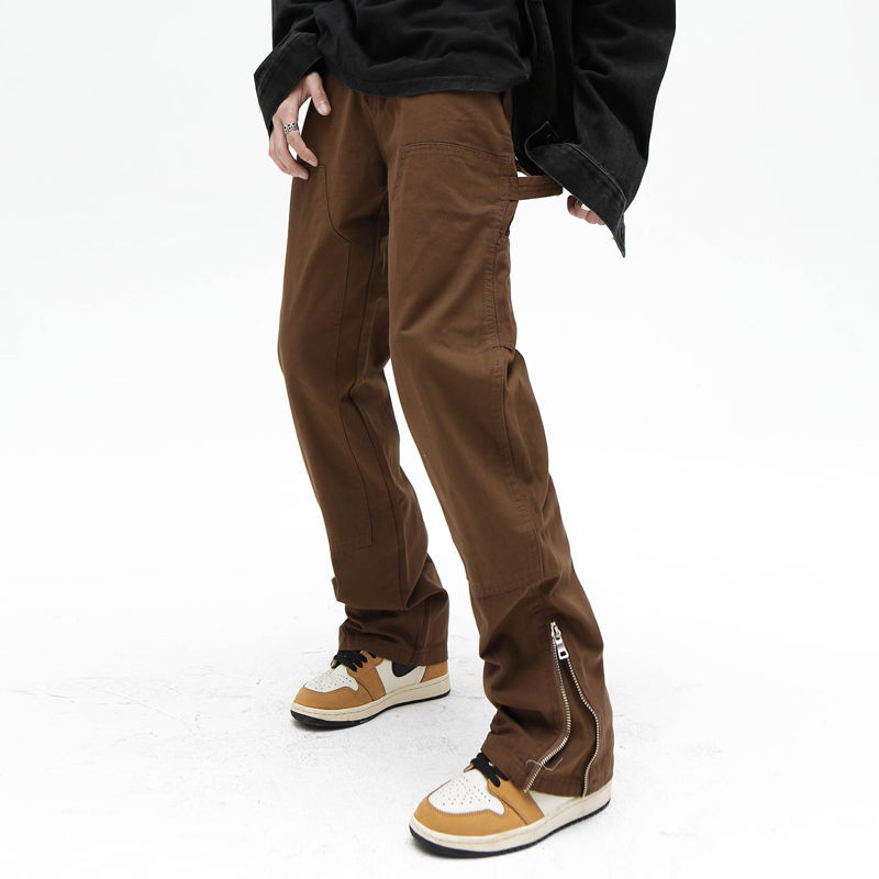 Men's High Street Brown Casual Retro Flared Jeans