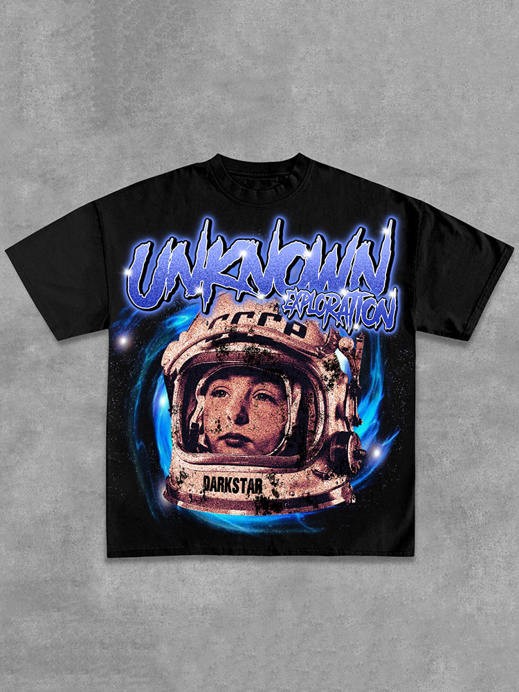 Darkstar - New Pattern Design - Astronaut & Starry Sky Cotton T-Shirt