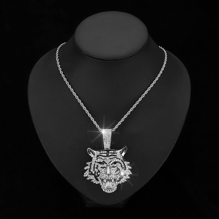 Men's Hip Hop Diamond Tiger Twist Necklace