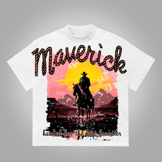 Live Wild Die Free Cowboy Make Vintage Graphics Cotton T-Shirt