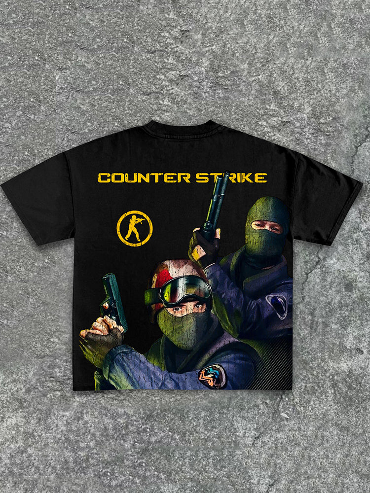 Counter Strike Old Vintage Graphic Print Cotton T-Shirt