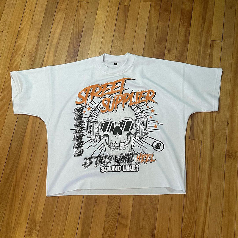 Vercoo Vintage Street Supplier Graphic Print Cotton T-Shirt