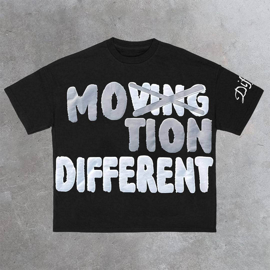 Vintage Motion Different Graphic 100% Cotton Short Sleeve T-Shirt