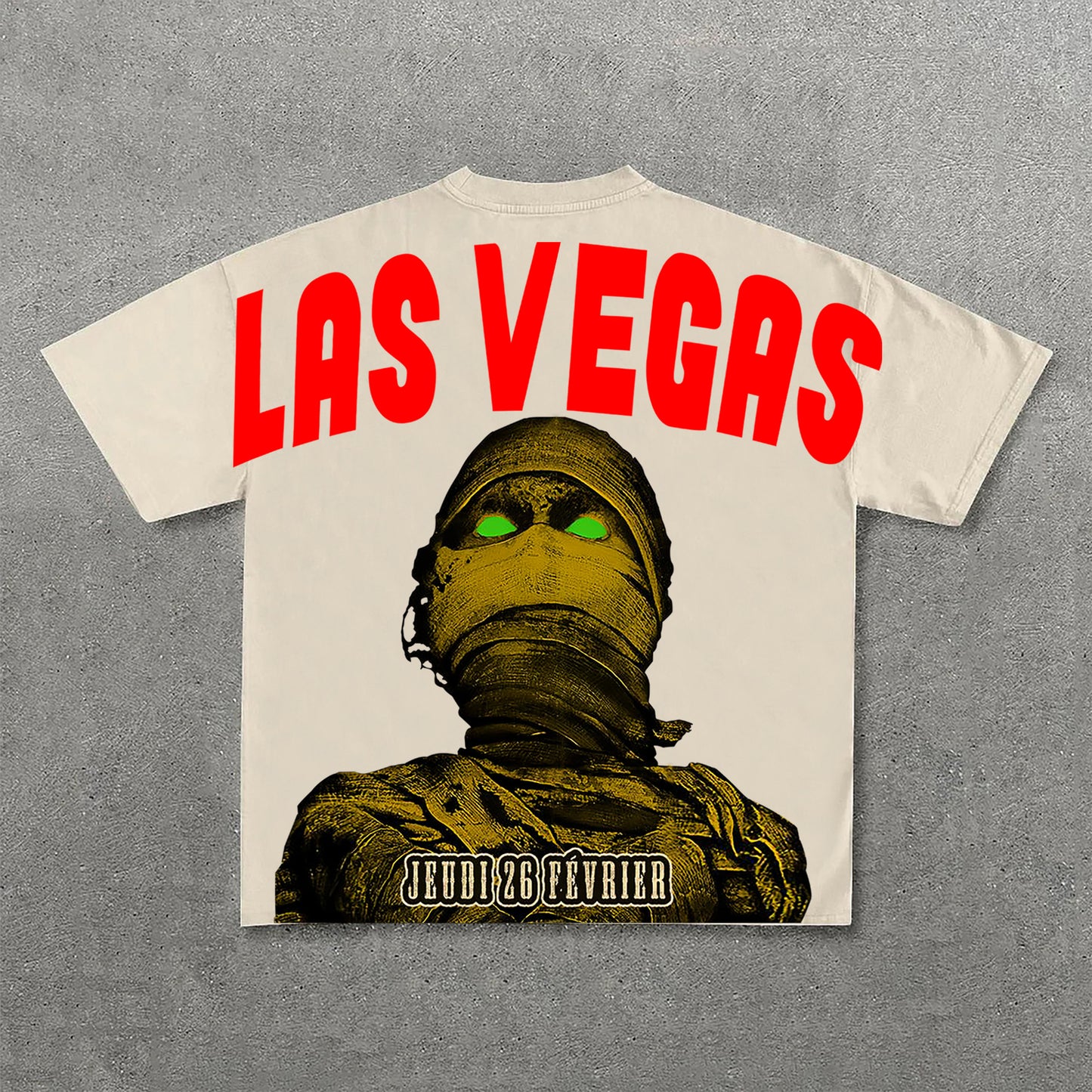 Las Vegas Vintage Portrait Print Cotton Casual T-Shirt