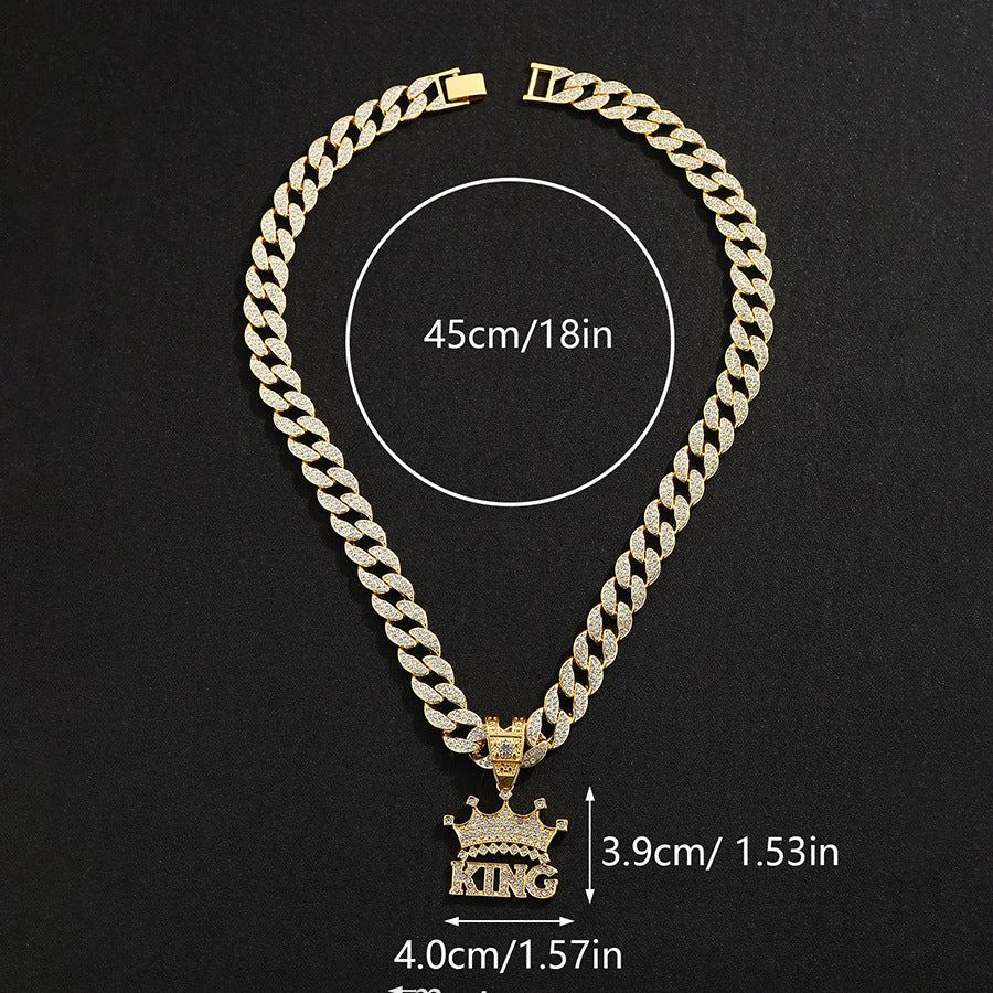 Hip Hop King Crown Diamond Cuban Necklace