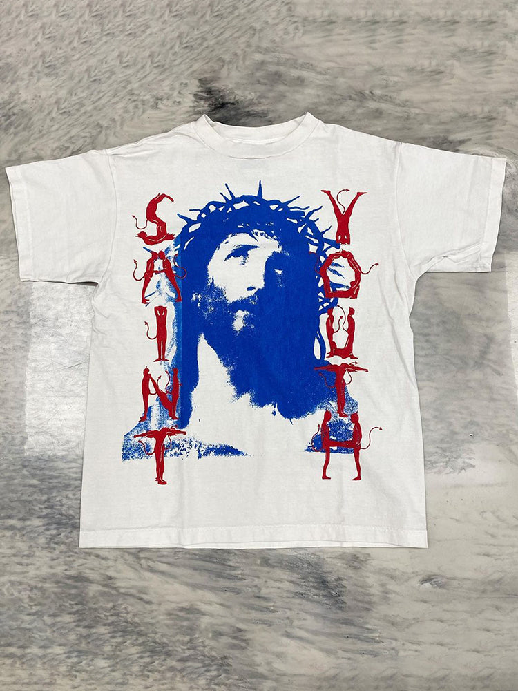 Vercoo Youth Saint Vintage Print T-Shirt