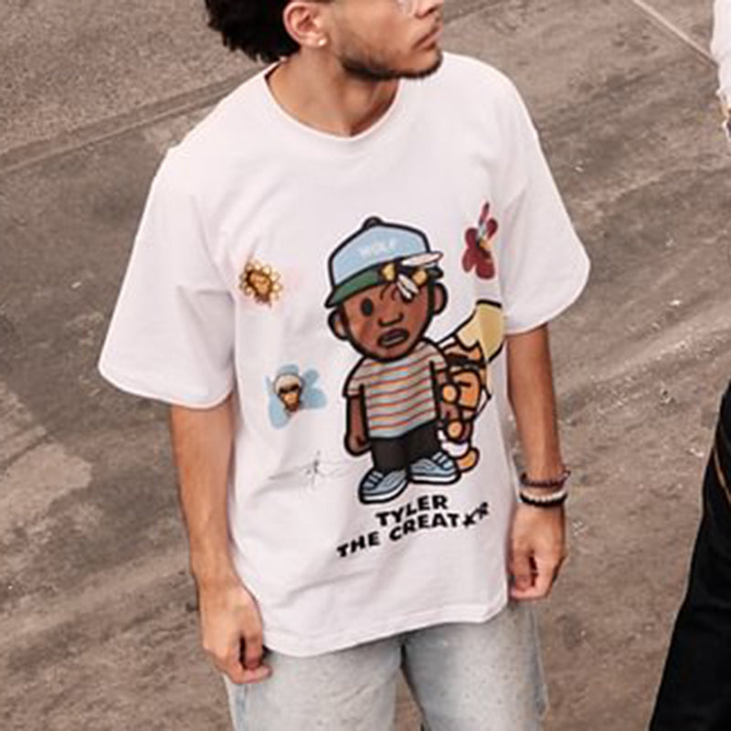 Vercoo Vintage Tyler The Creator Graphic Cotton T-Shirt