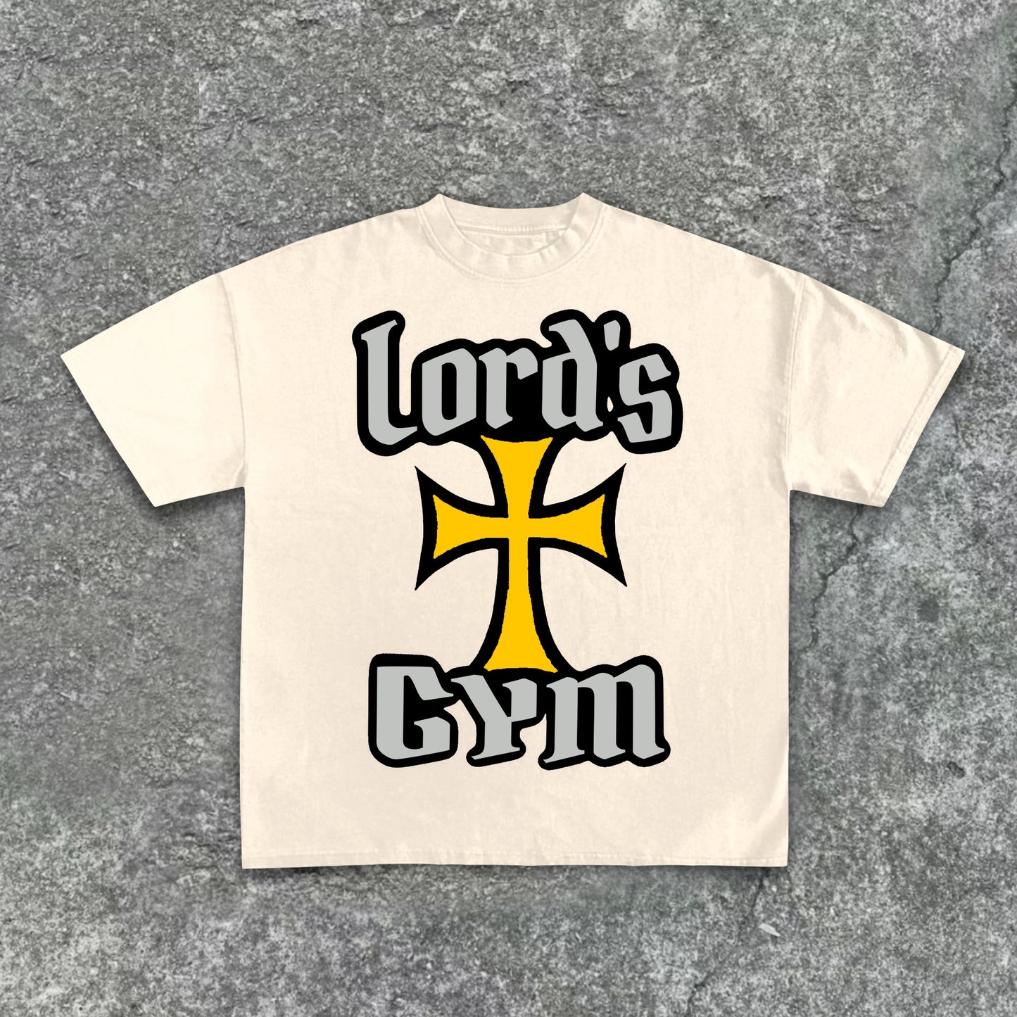 Jesus God Gospel Sports Letters - Lord's Gym - Printed Pattern Cotton T-Shirt