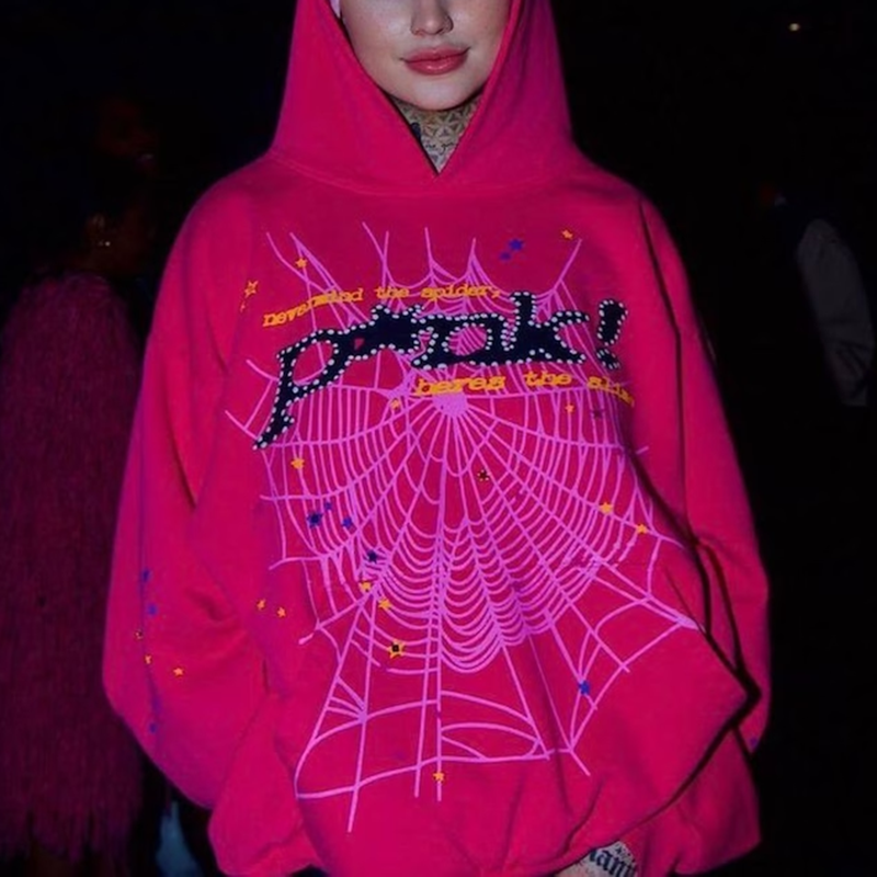 Vercoo Y2k Spider Web Graphic Punk Hoodie Tracksuit & Sweatpants