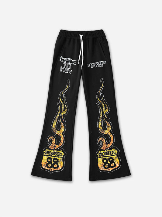 Vintage Runner Flame Street Flare Sweatpants