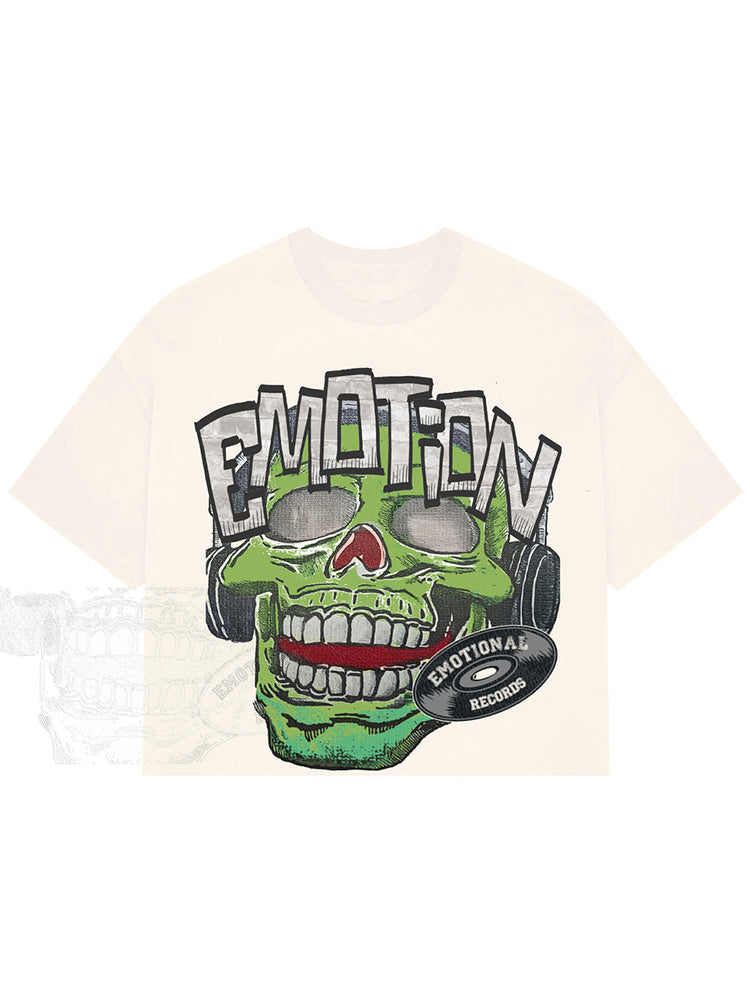 Vintage Street Cartoon Monster Cotton T-Shirt