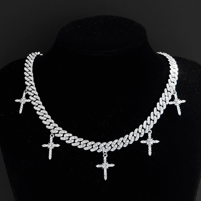 Hip Hop Cross Diamond Cuban Necklace