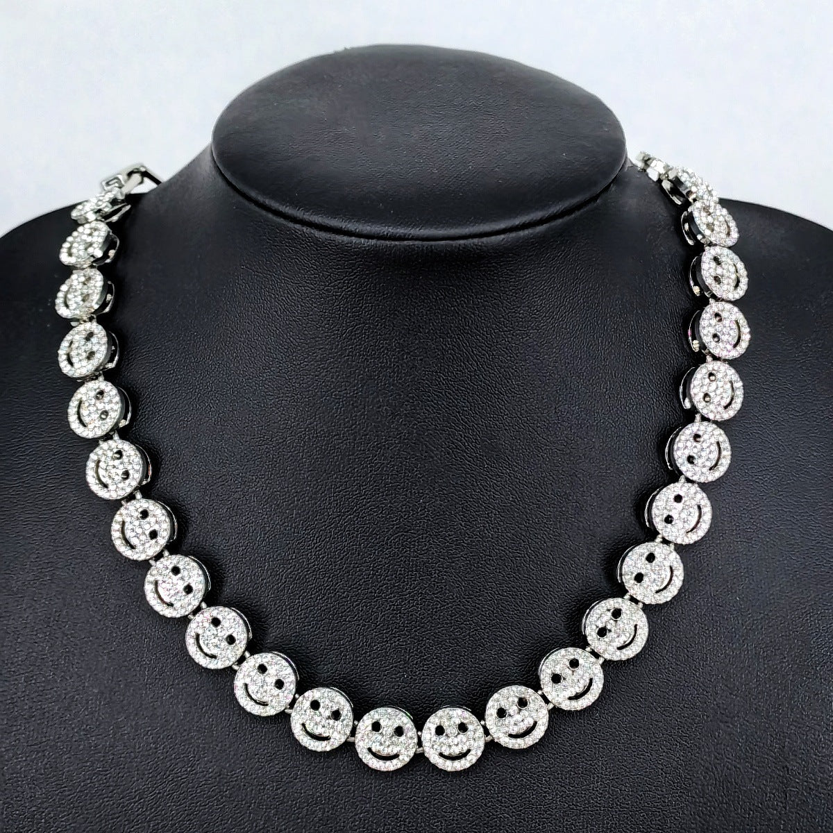 Hip Hop Smiley Face Diamond Necklace