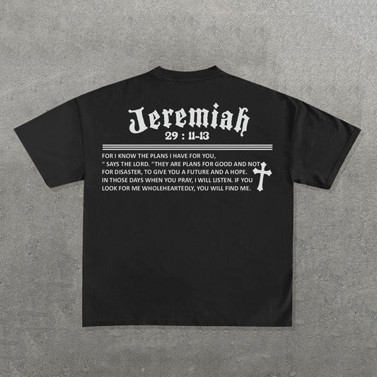 Vercoo Vintage Jeremiah Graphic Cotton Short Sleeve T-Shirt