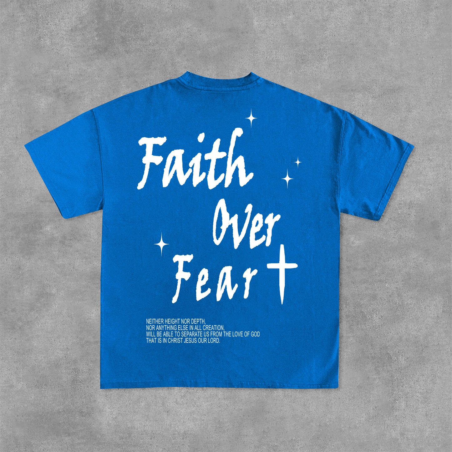 Faith Over Fear Bible Graphic Print Cotton T-Shirt