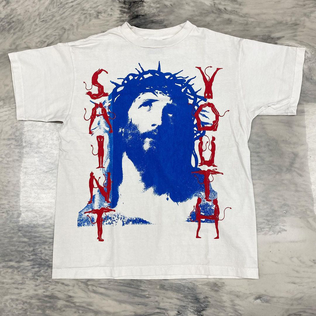 Vercoo Youth Saint Vintage Print T-Shirt