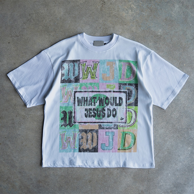 Vercoo What Would Jesus Do Graphic 100% CottonT-Shirt