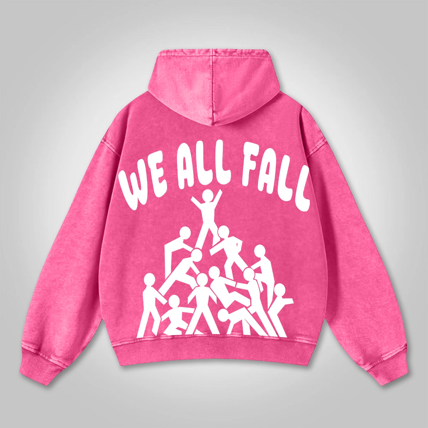 Vercoo We All Fall Desire Fallen Graphics Print Washed Hoodie