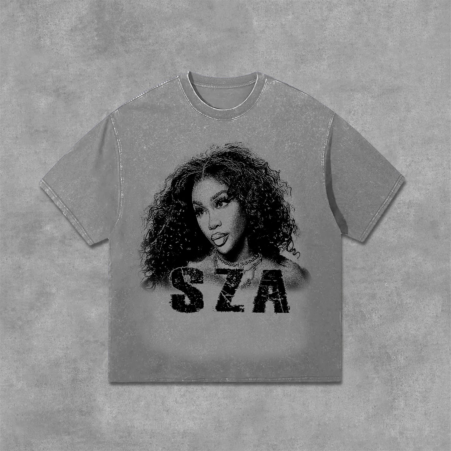 Vintage Sza Graphic Print Acid Washed T-Shirt