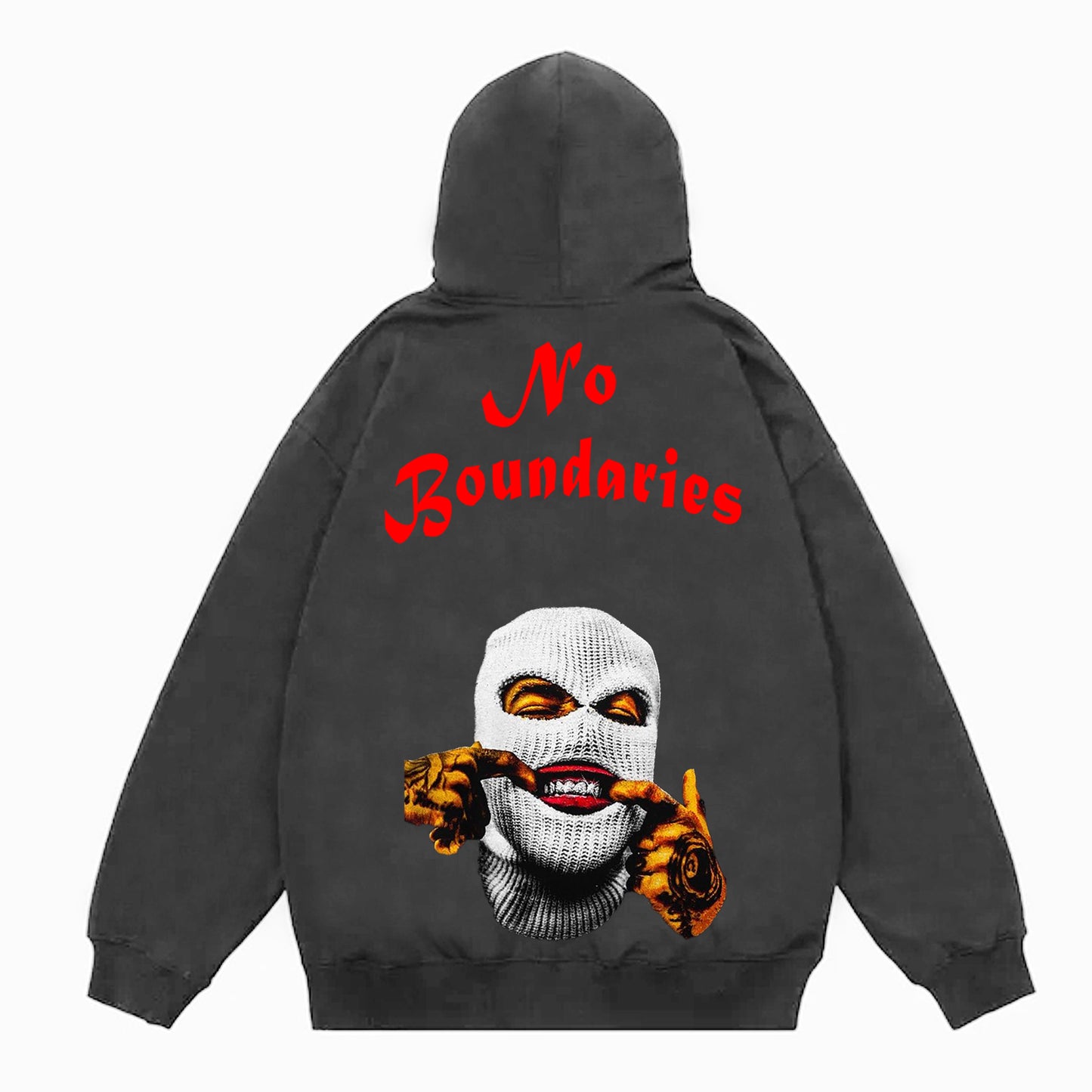 Vercoo Vintage Y2k No Boundaries Graphic Oversized Hoodie