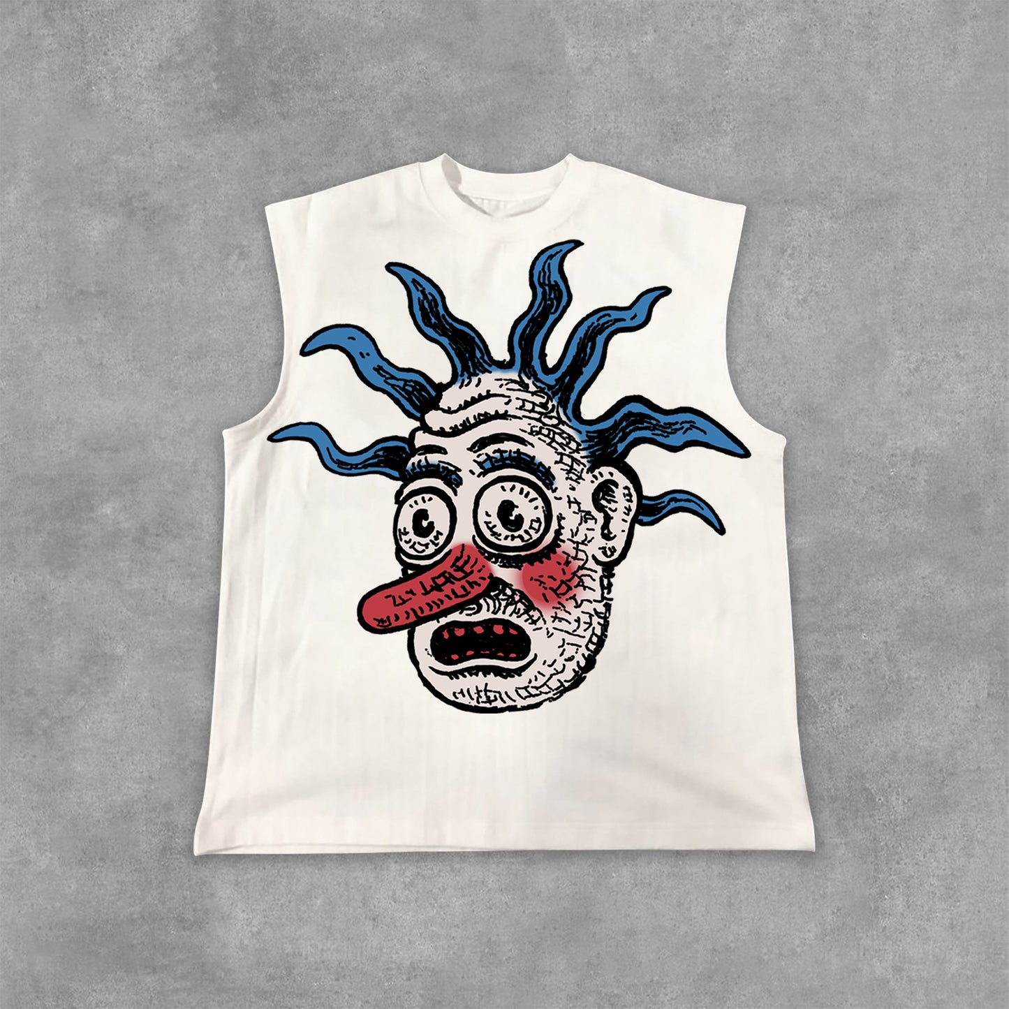 Funny Cartoon Avatar Graphics Print Cotton Tank Top