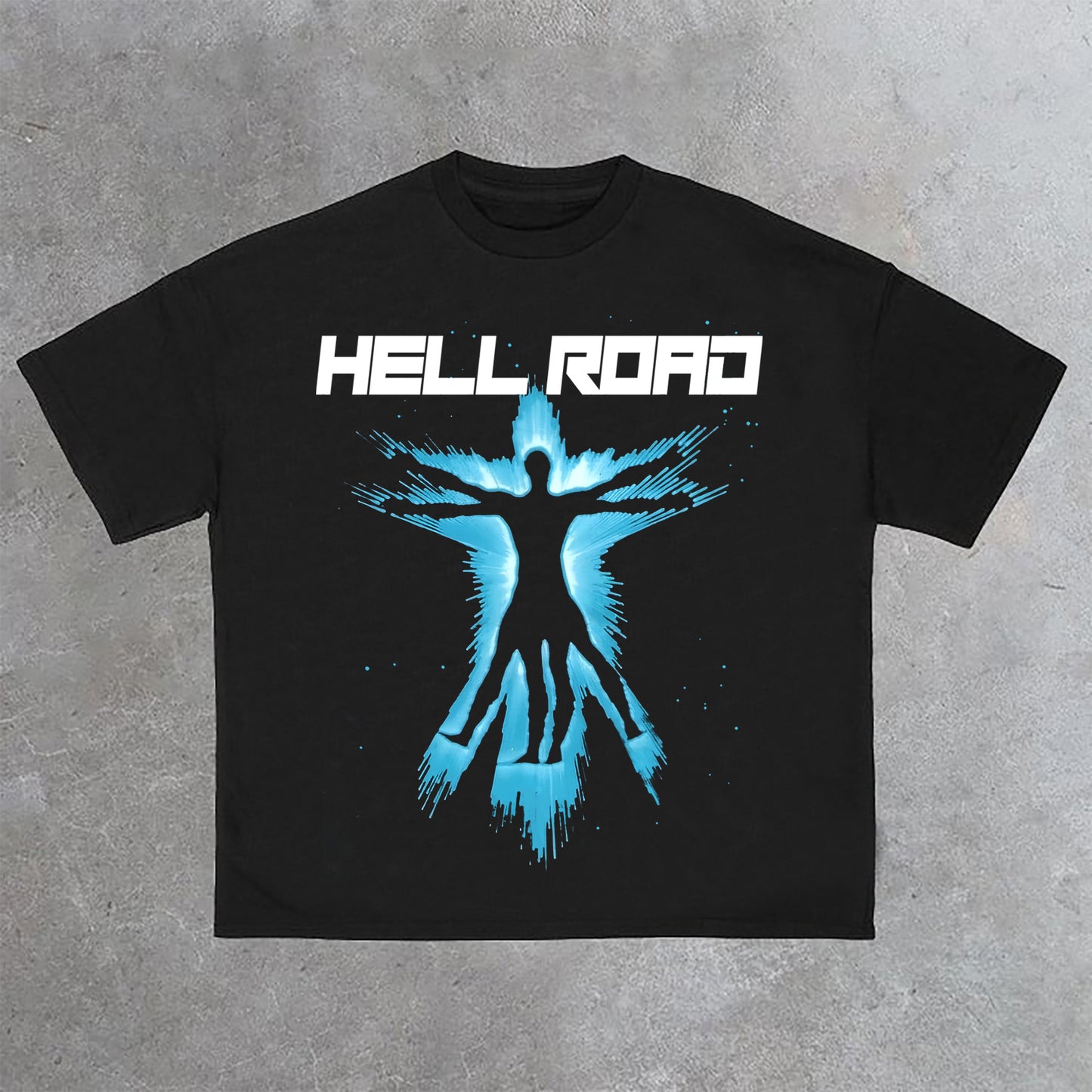 Hell Road Retro Portrait Graphic Print Cotton T-Shirt