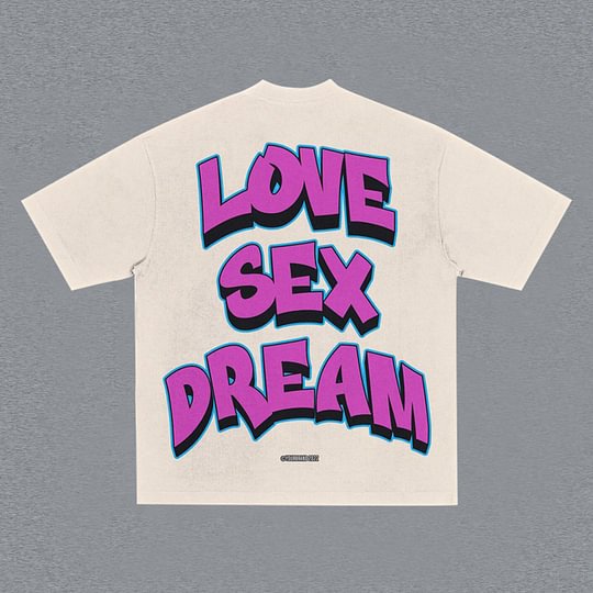 Vercoo Vintage Love Sex Dream Graphic Cotton T-Shirt