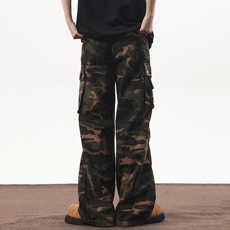 Vercoo Vintage Multi-Pocket Camouflage Cargo Pants