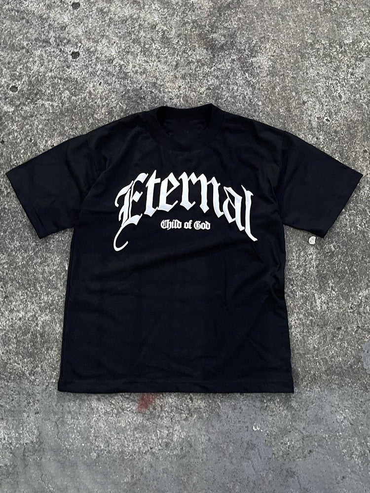 Vintage Eternal Child Of God Graphic Cotton Short Sleeve T-Shirt