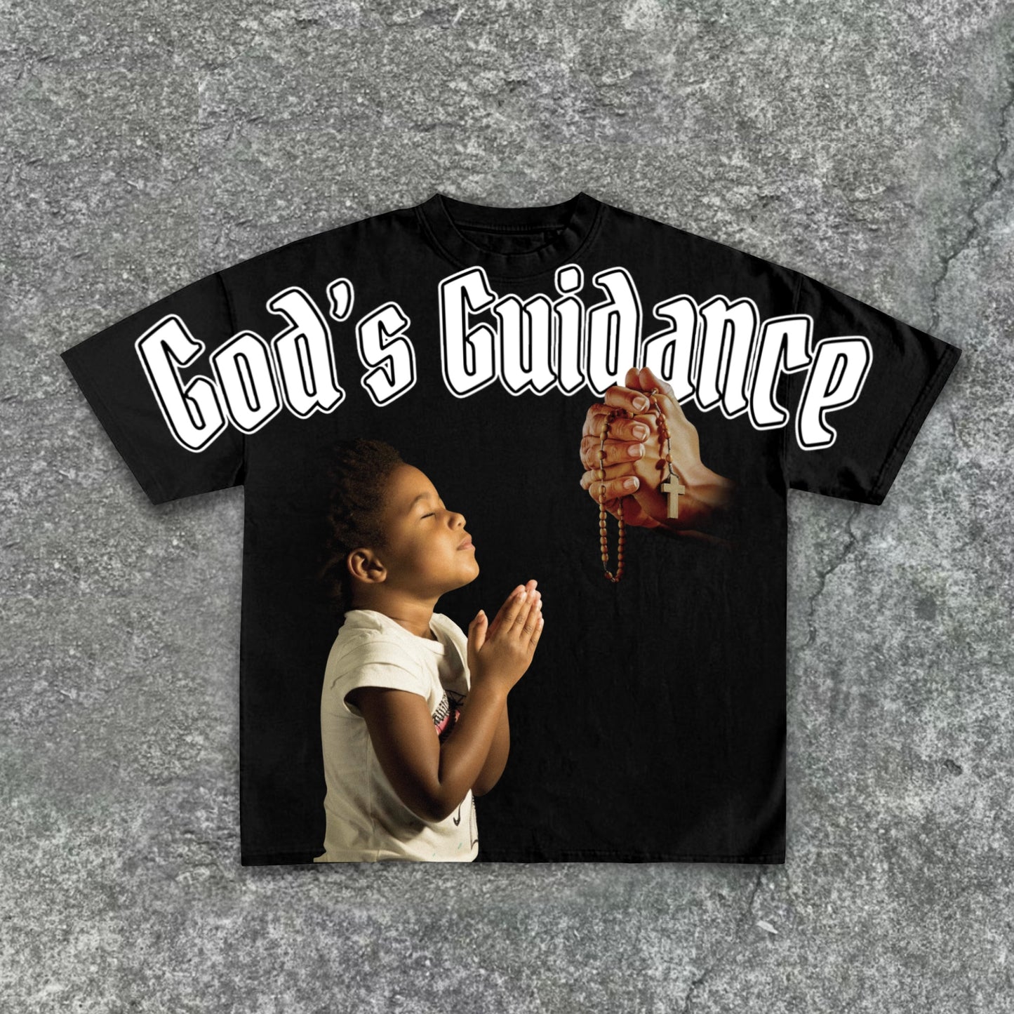 Casual God's Guidance Print Cotton T-Shirt