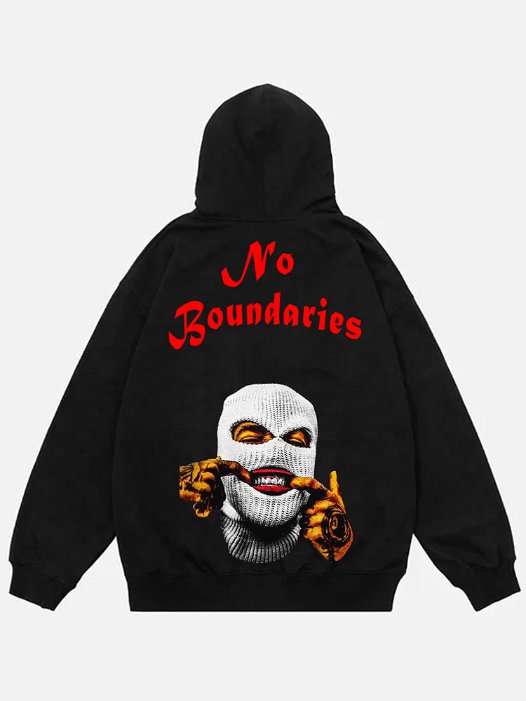 Vercoo Vintage Y2k No Boundaries Graphic Oversized Hoodie