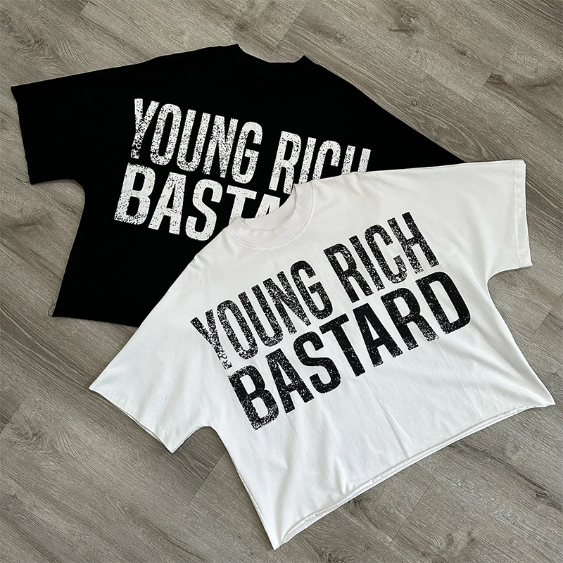 Vercoo Young Rich Bastard Art Graphic Cotton T-Shirt