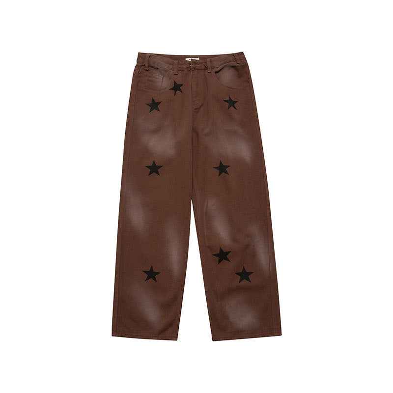 American Street Hip-Hop Five-Pointed Star Jeans