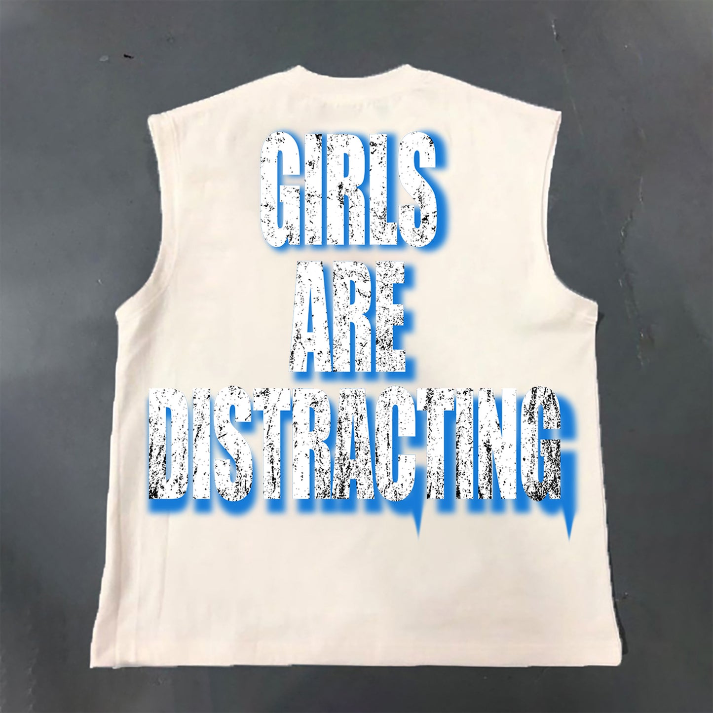 Girls Will Distract Attention Print Cotton Retro Tank Top