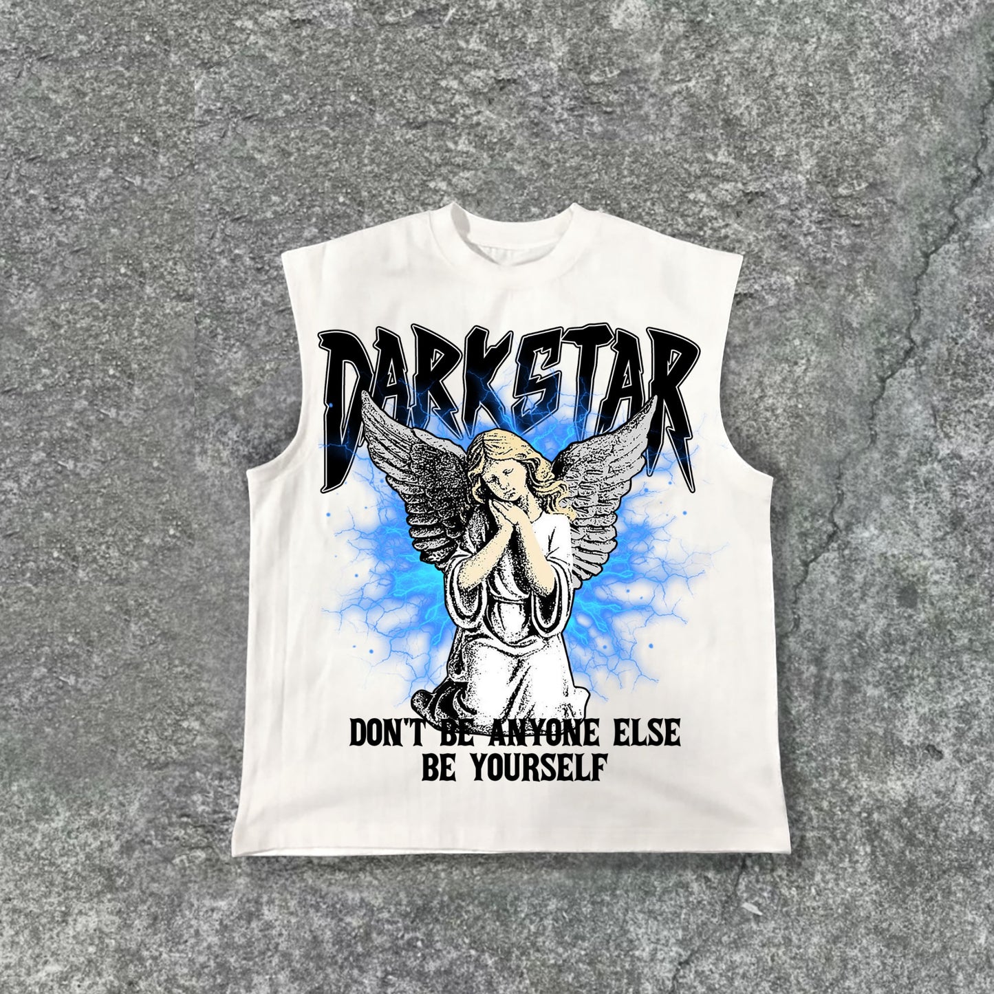 Darkstar-Angel Jesus Lightning Vintage Print Pattern Cotton Tank Top