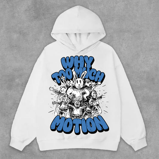 Men's Why Too Much Motion Graphic Print Side Pockets Hoodie