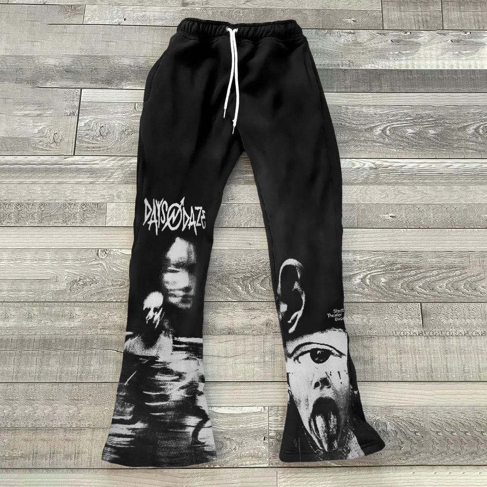 Artistic Portrait Print Street Casual Sweatpants