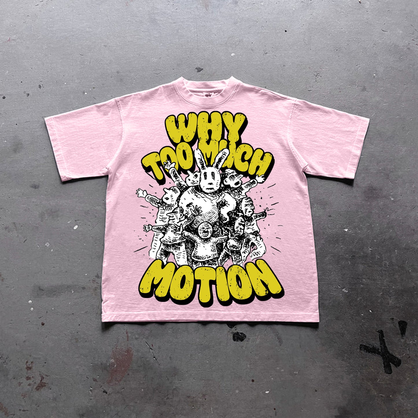 Vintage Why Too Much Motion Graphic Print Cotton T-Shirt