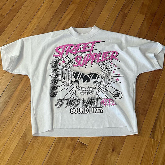 Vercoo Vintage Street Supplier Graphic Print Cotton T-Shirt