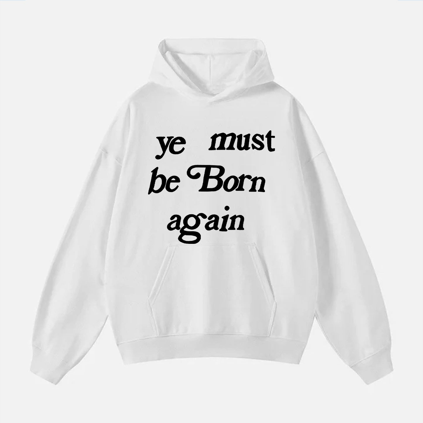 Men's Ye Must Be Born Again Graphic Printed Pocket Hoodie