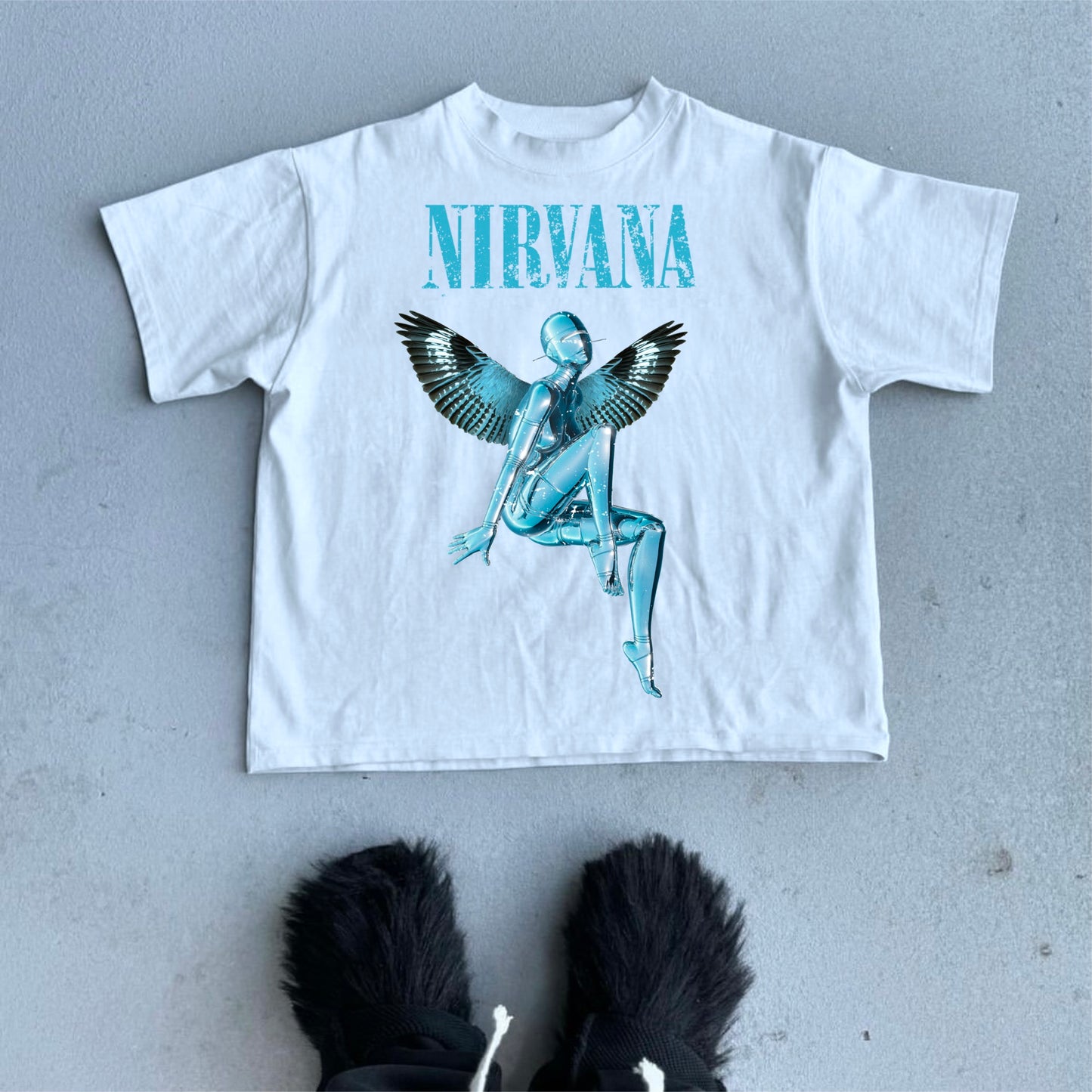 Nirvana Rebirth - Vintage Empty Mountain Base Print Cotton Casual T-Shirt