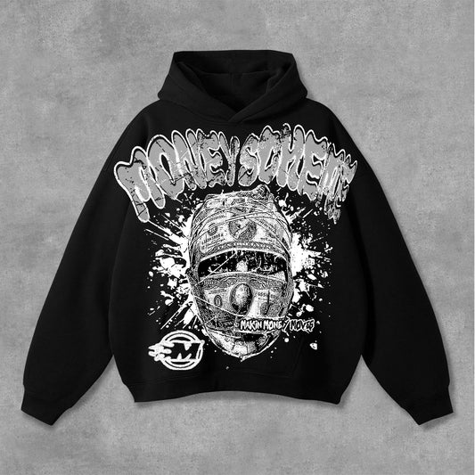 Vintage Money Scheme Mummy Graphics Pocket Hoodie