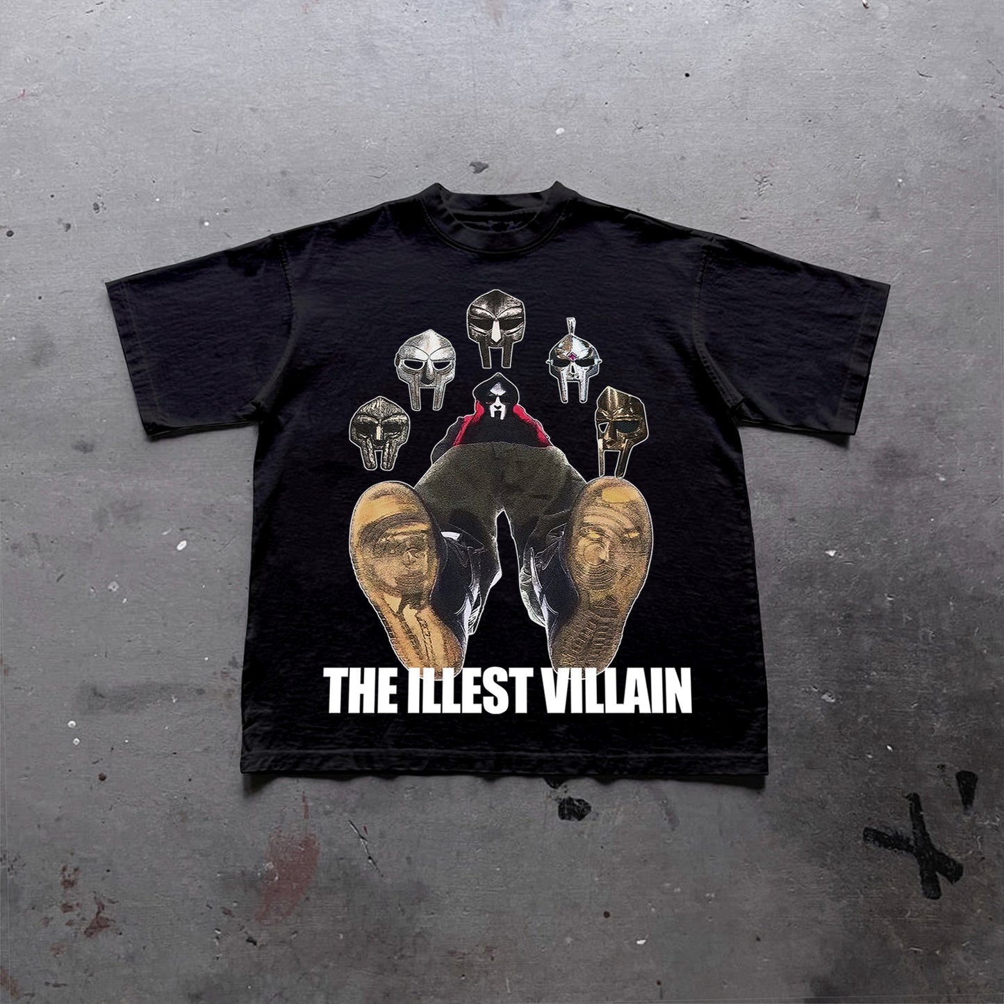 Vintage The Illest Villain Mf Doom Graphic Print Casual Cotton T-Shirt