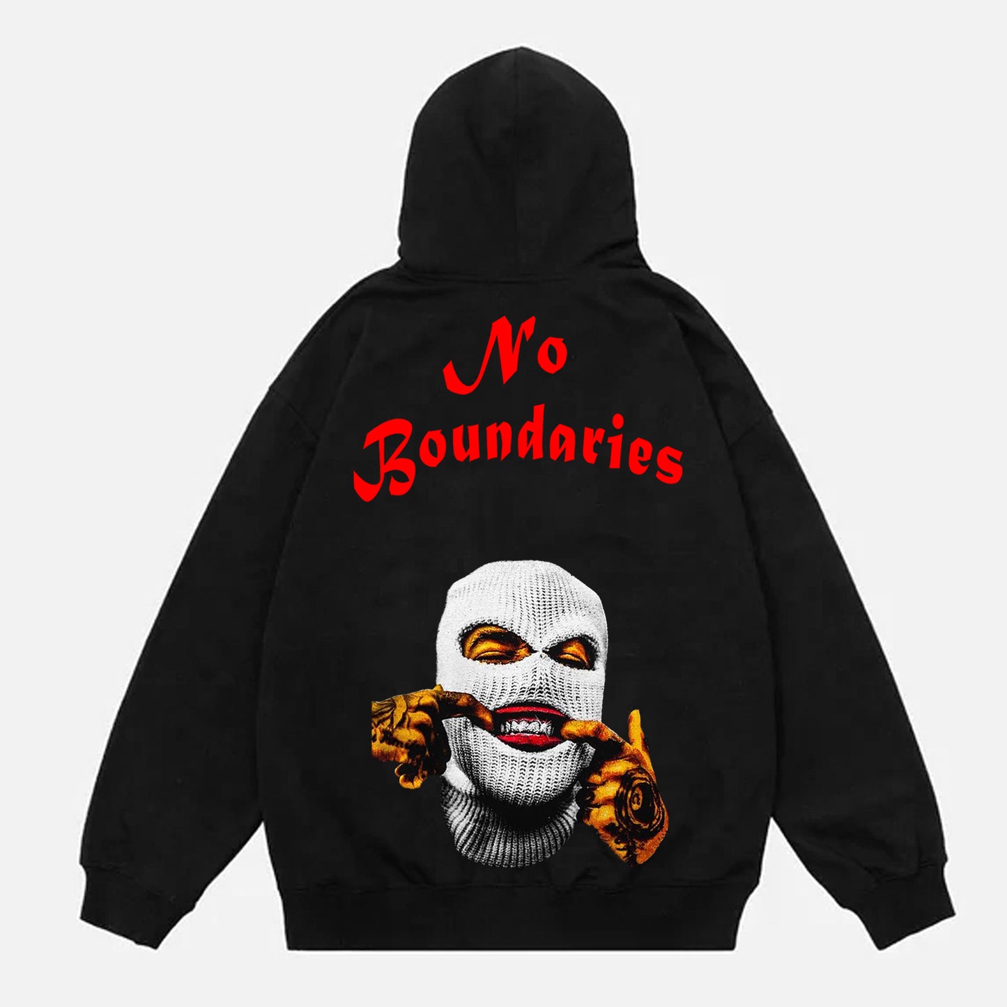 Vercoo Vintage Y2k No Boundaries Graphic Oversized Hoodie